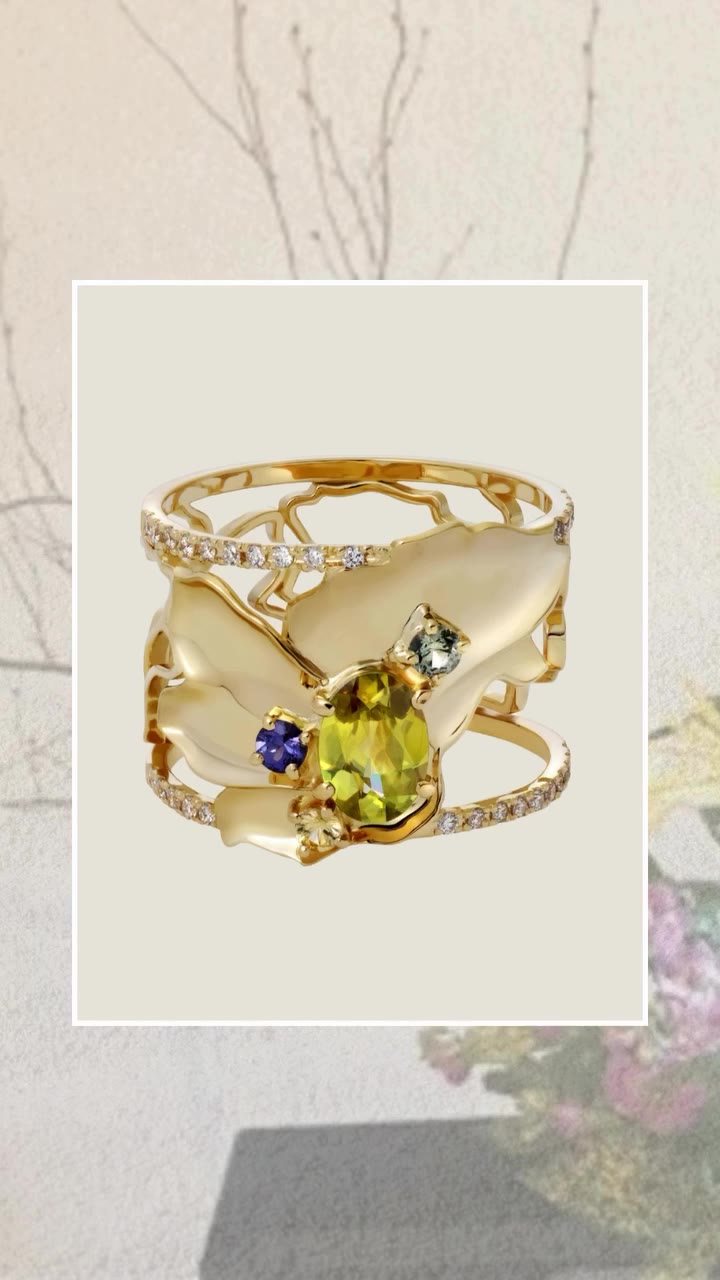 EI RING — sculptural fine jewellery inspired by the Japanese art of Ikebana…