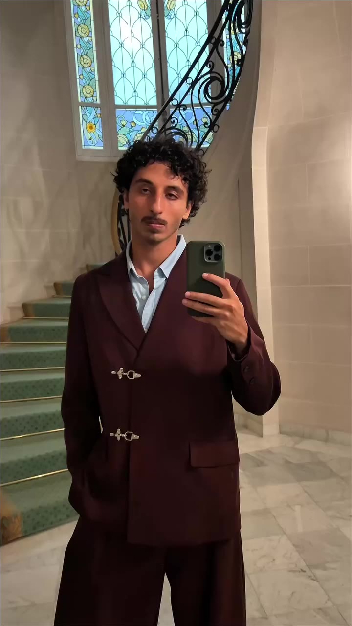 Suited before the night starts in the rich burgundy colour of our Fireman Suit…