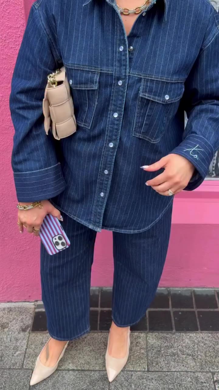 The cool girl co ord you need this season💙Dark denim, pinstripe details and…