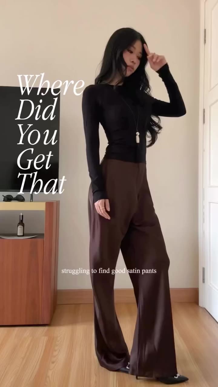 pairing everything with these brown satin pants. comment “brown” for the link…