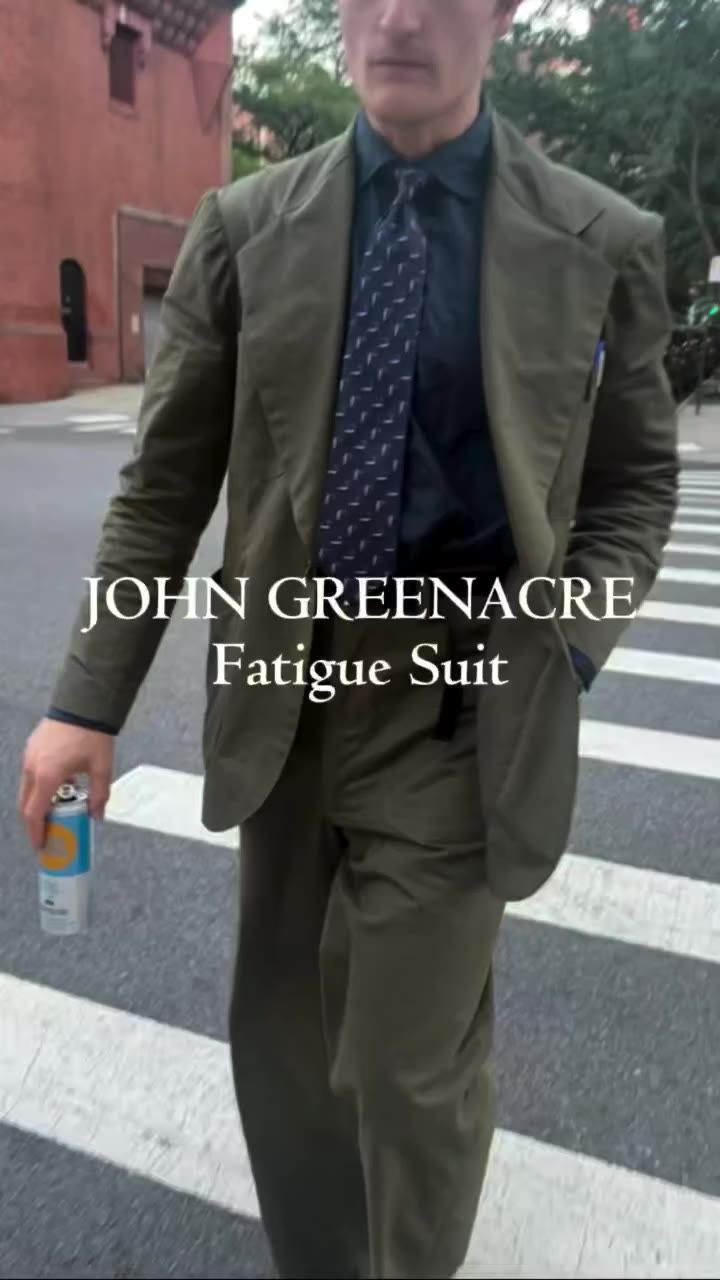 Olive drab fatigue suit. Happy fall to you all from JG