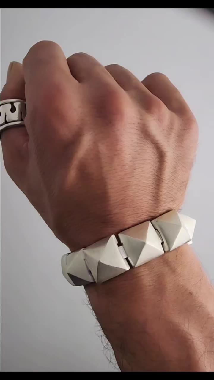 + Espina de Pyramides + . Silver . Spring-loaded box clasp bracelet. Being…