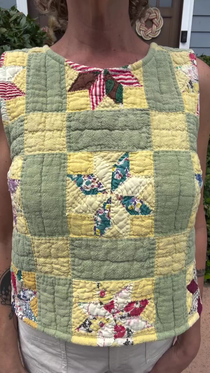 Another Jillie Crossback Tank - this quilt is maybe 1920s? 30s? Tiny LeMoyne…