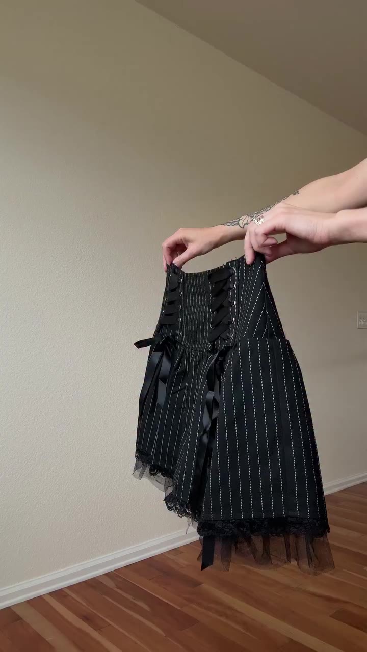 @_withmandie rocking our Quizel C Pinstripe Skirt with our Duffy Top 🖤