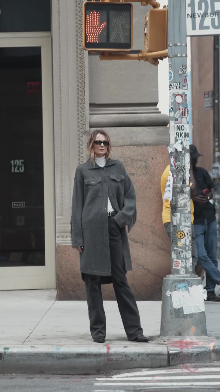 New York’s current fixation: The Cashmere Merino Fringe Coat. Soft like your…