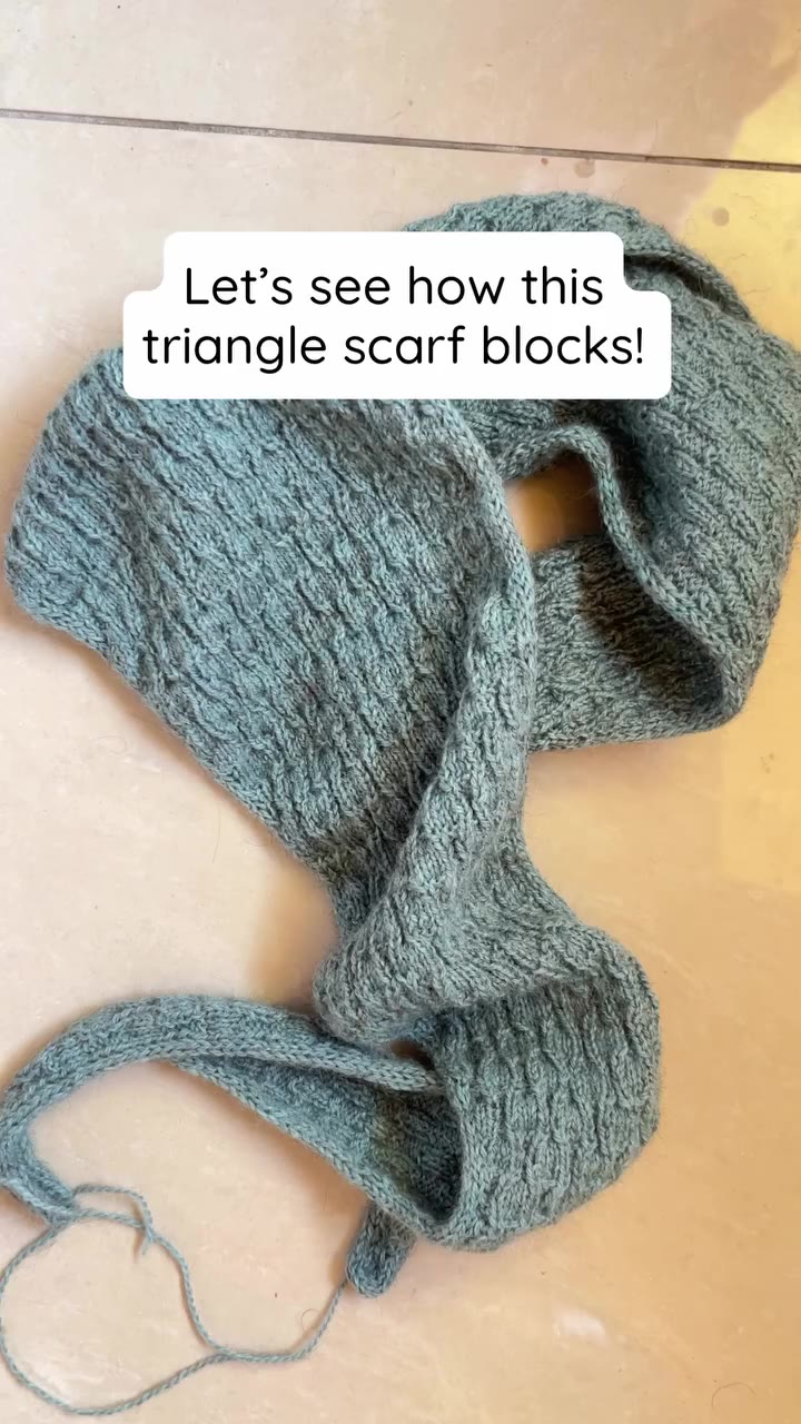 Here’s a reel of me blocking the shawlette I was knitting in the summer when I…