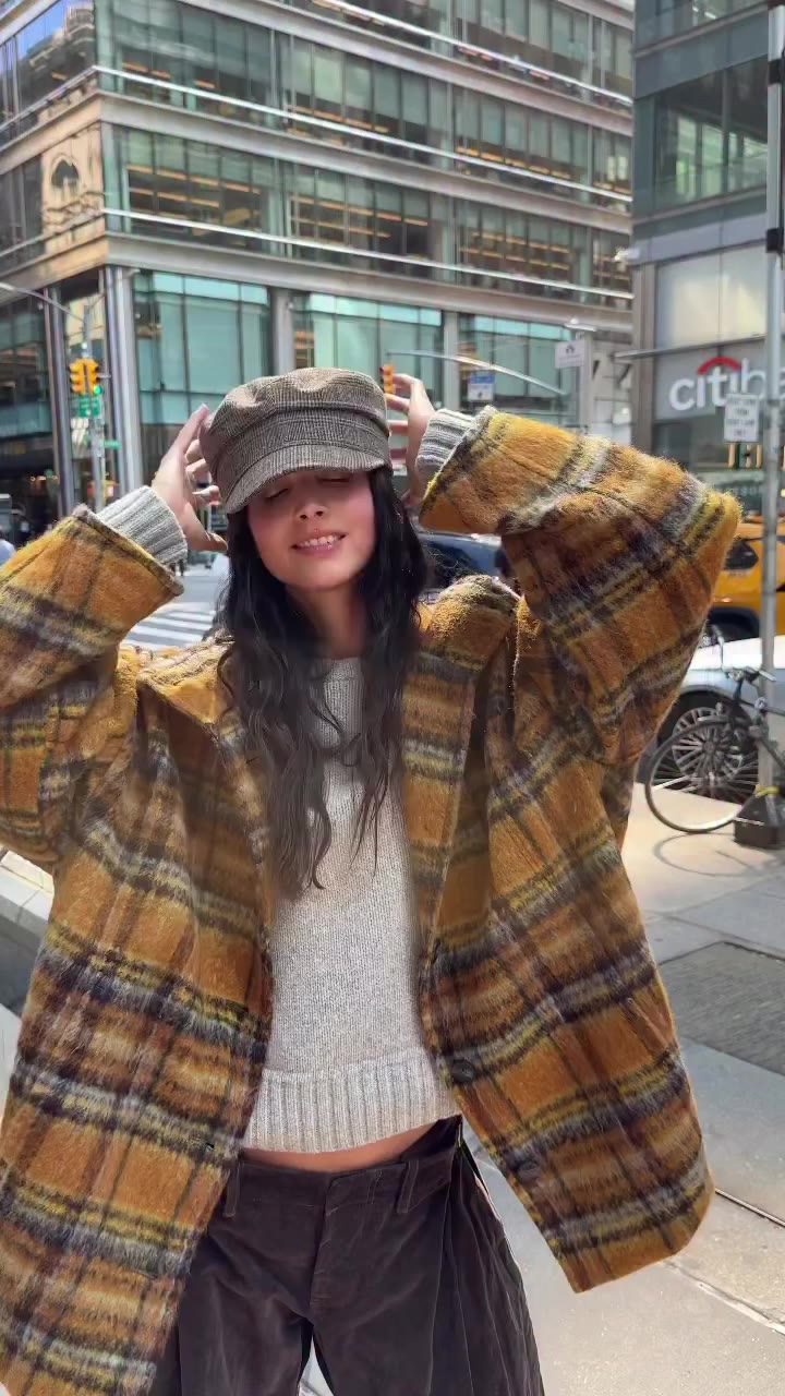 This jacket is necessary. Link in bio to shop the Beau Plaid Coat.
