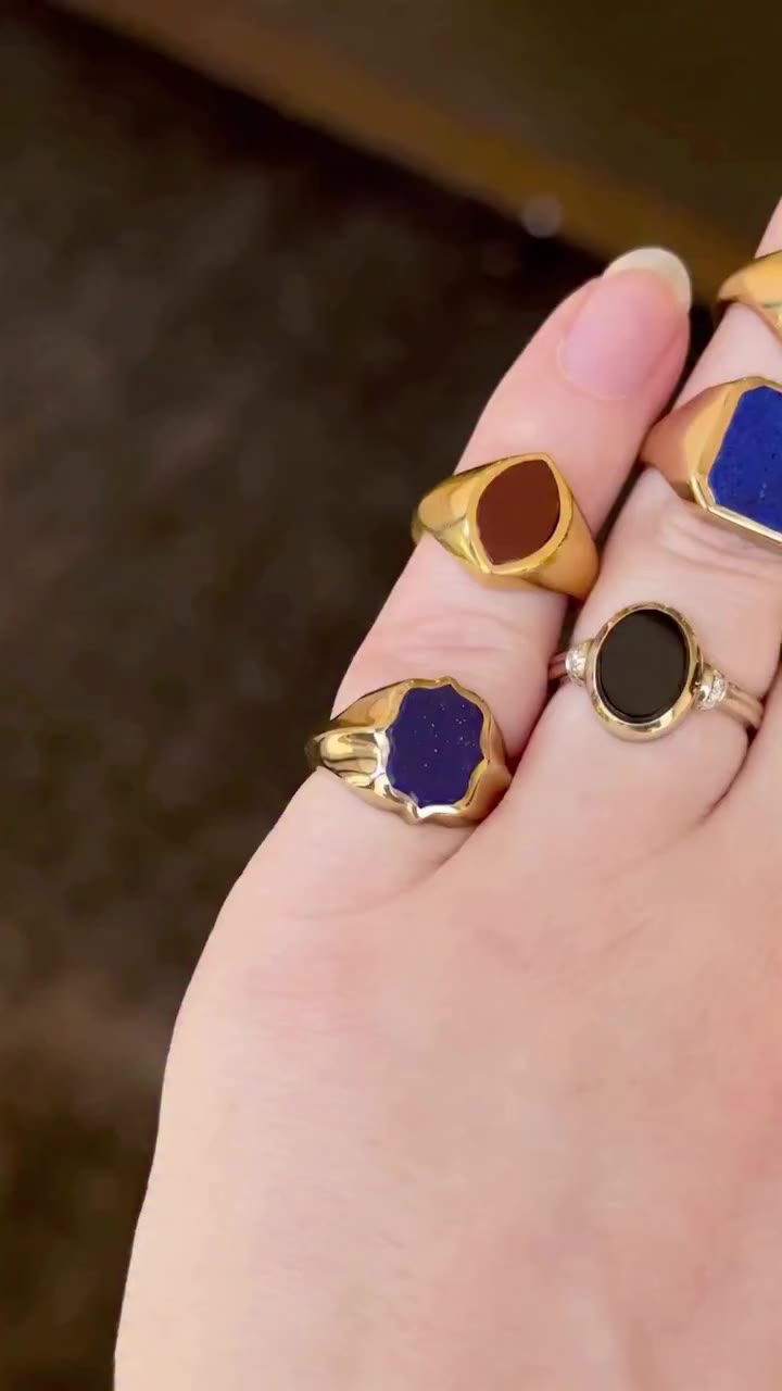 Another day, another handful of stone-set signet rings for your delectation…