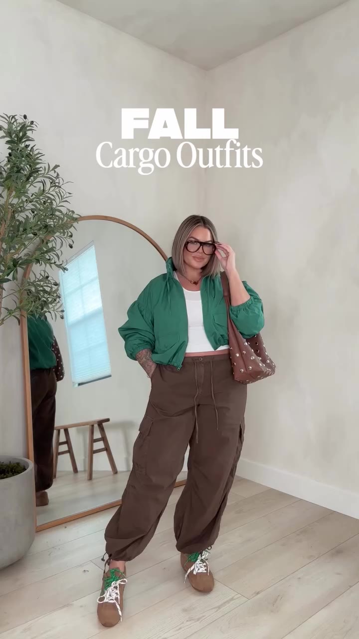 Casual fall outfit ideas styling some of my favorite cargos 🍂🍁 Leave the…
