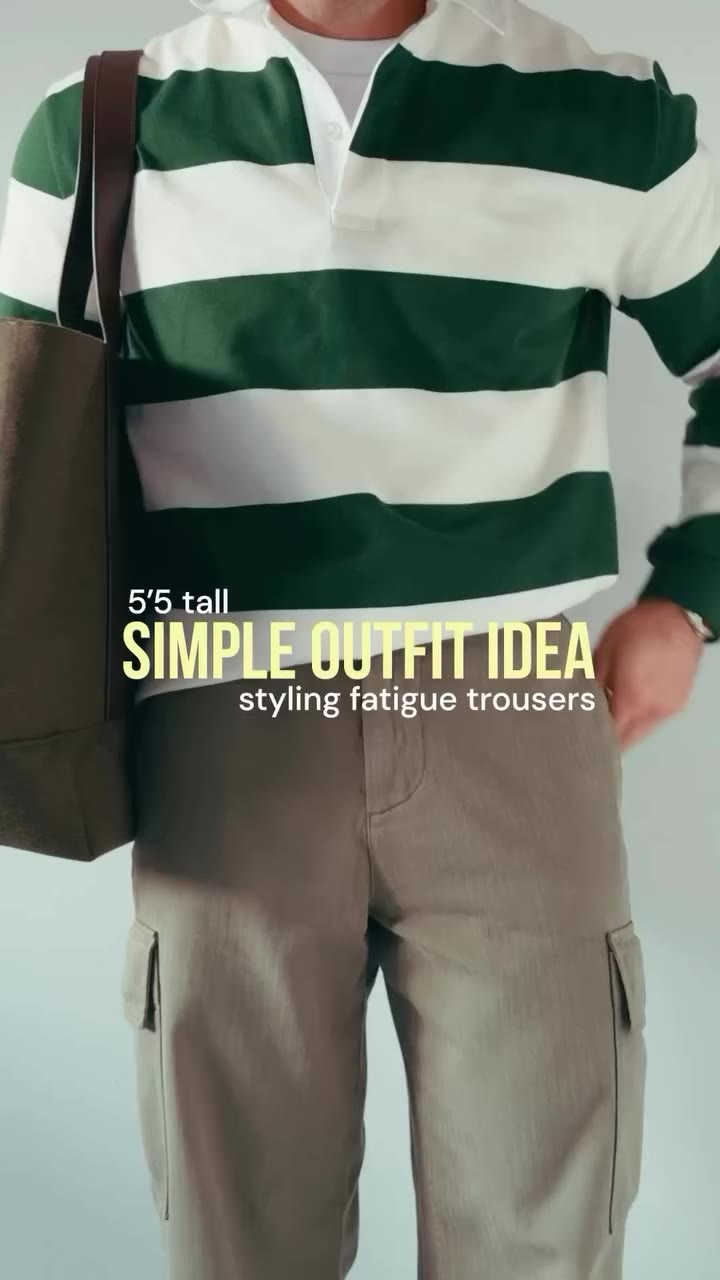 Simple outfit idea styling fatigue trousers. Whole fit is from…