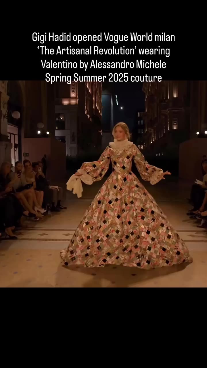 Gigi Hadid opened Vogue World milan ‘The Artisanal Revolution’ wearing…