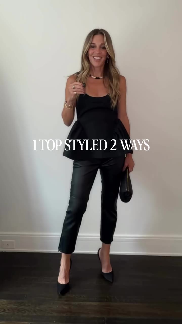 Loving the peplum style tops. 🖤 Styling tip- always pair it with a slim…