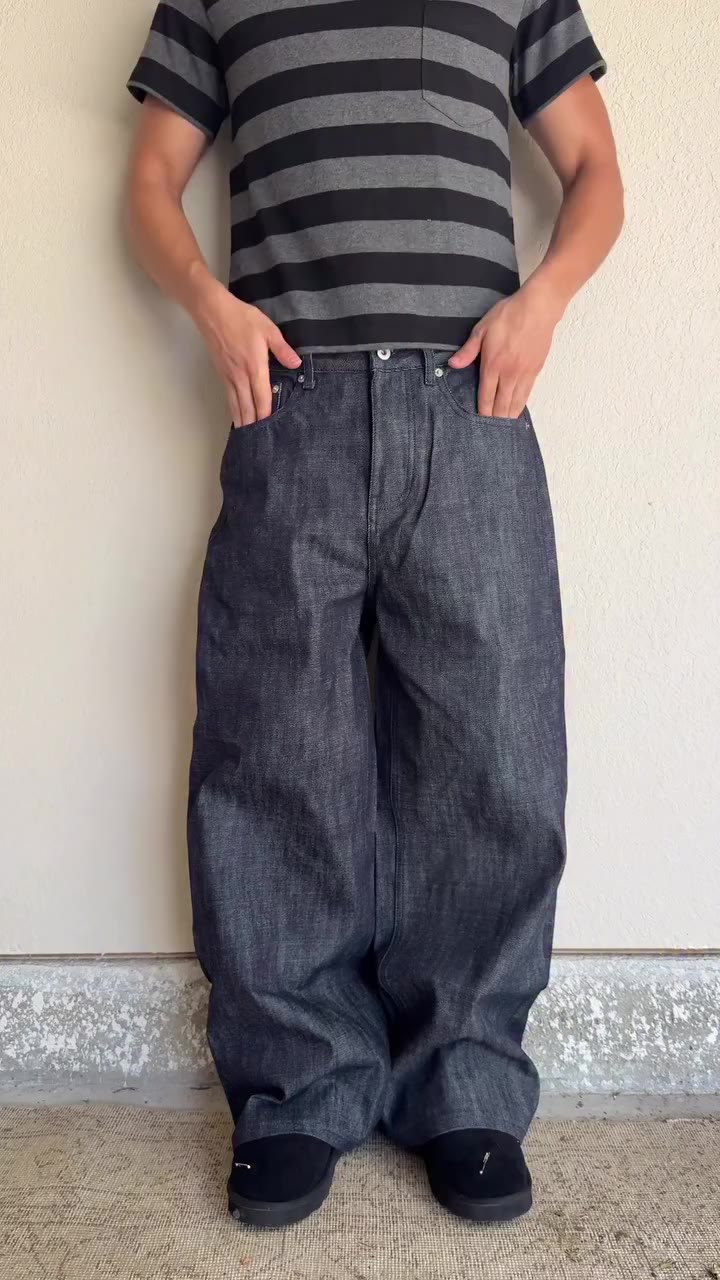On Body Look of the 15oz Raw Indigo Baggy Selvedge Denim Available October 3rd…