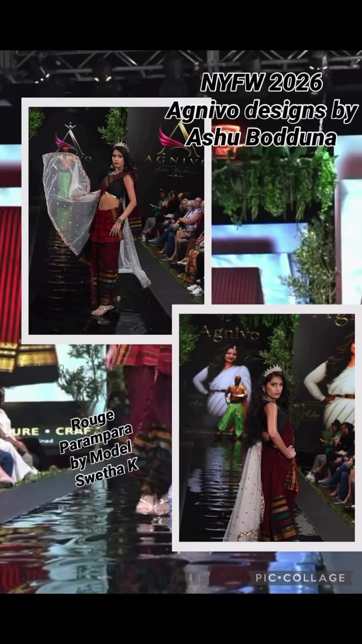 Agnivo model Swetha showcasing the look Rouge Parampara at NYFW season ‘16 …