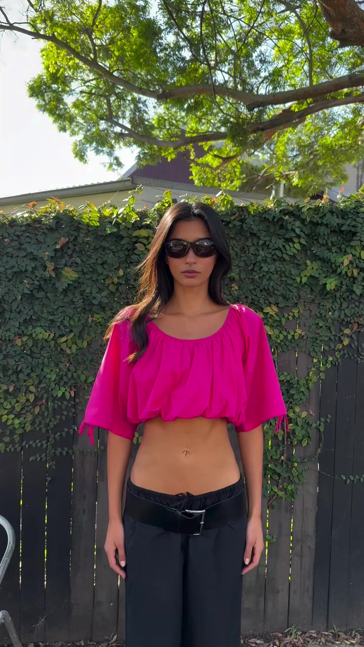 Great outfits start with colour. Shop the Balloon Hem Short Sleeve Blouse