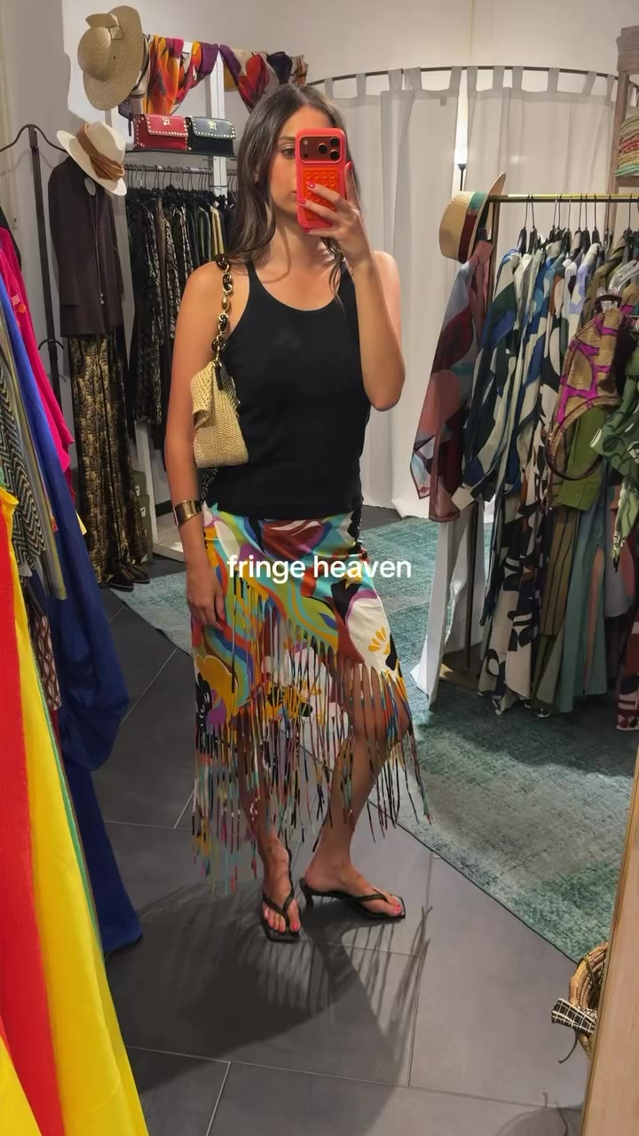 Fringe skirt of my dreams ✨ #vintagefinds #etro #styling #vintage #ootn