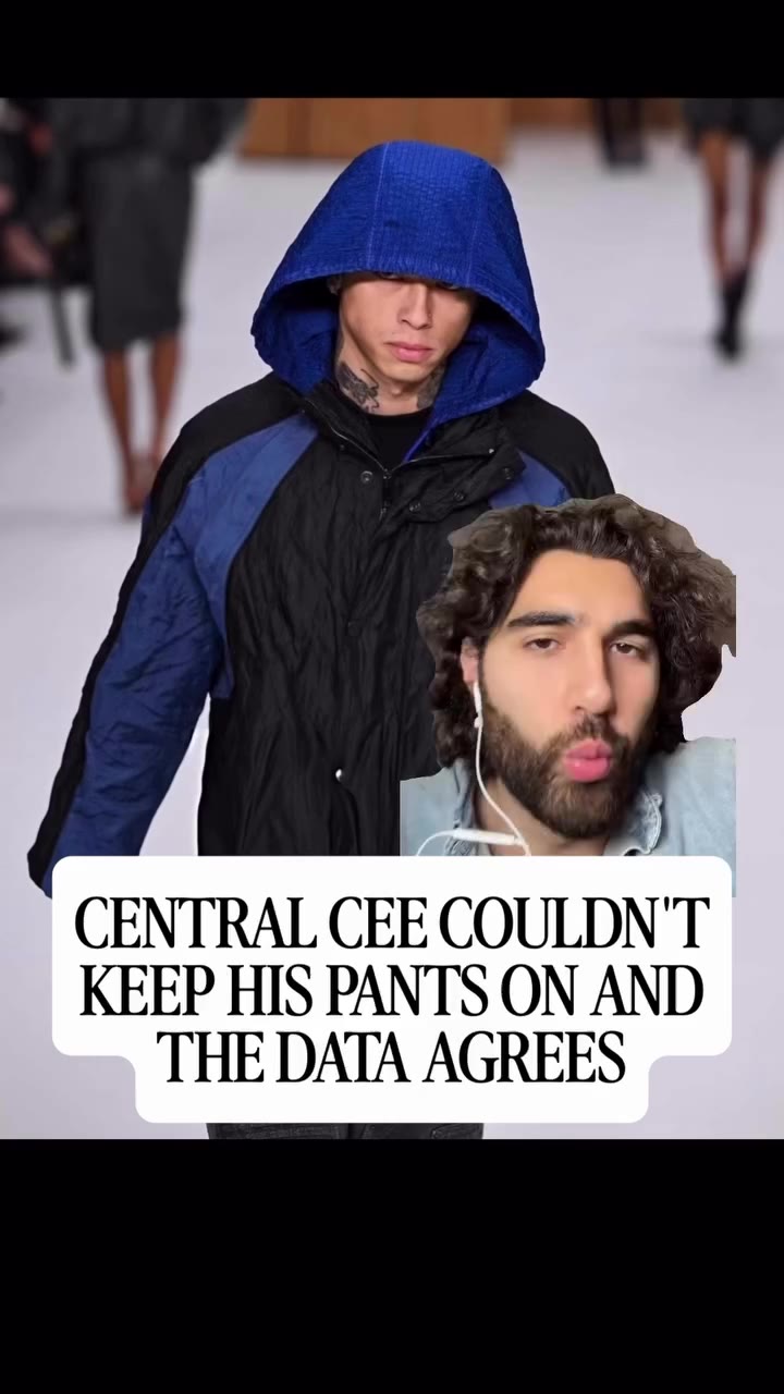 Central Cee held his jeans up the whole burberry walk and the london data says…