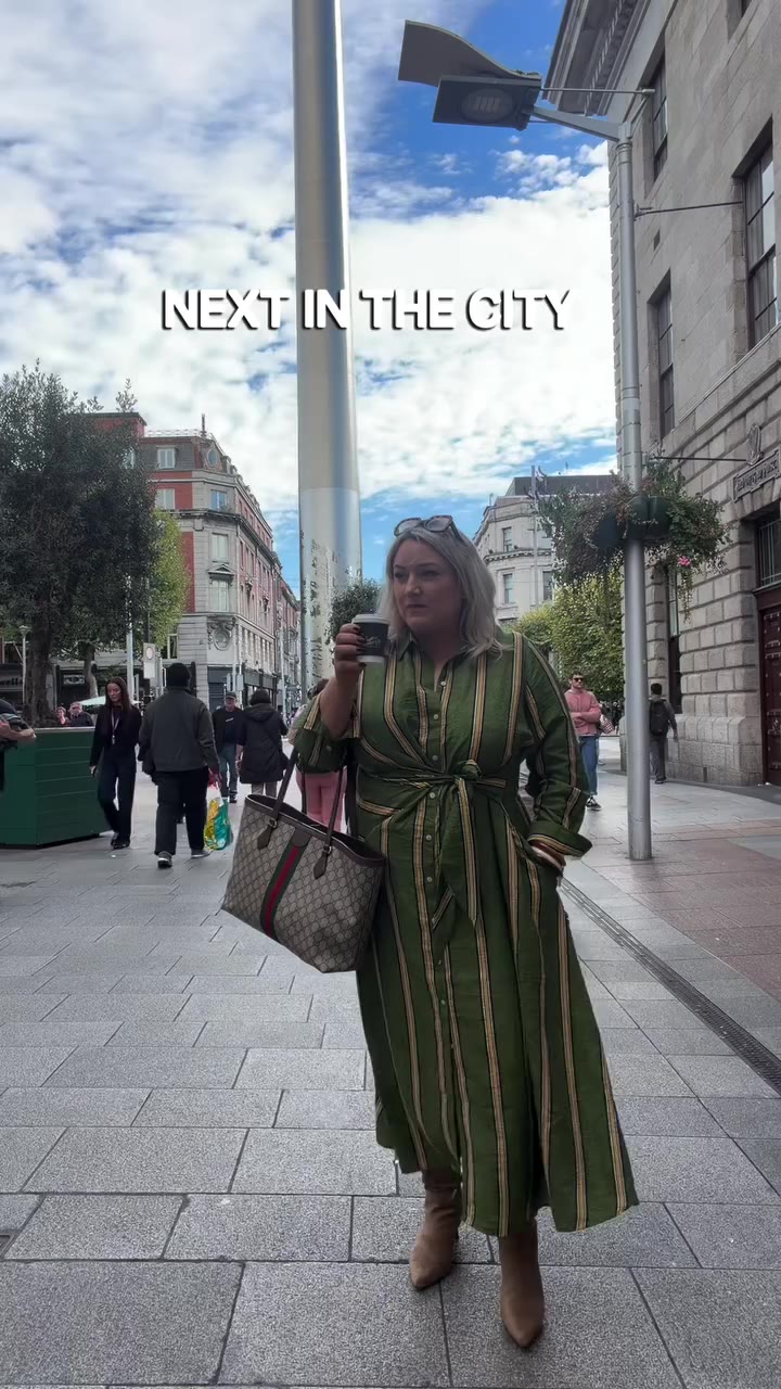 NEXT IN THE CITY 💚 Wore this gorgeous green dress to Dublin City yesterday 💚…