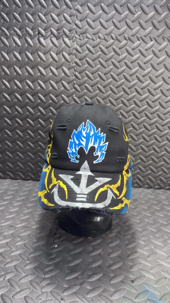 1-of-1 Super Saiyan Blue chain cap. Hand painted distressed, and put together…