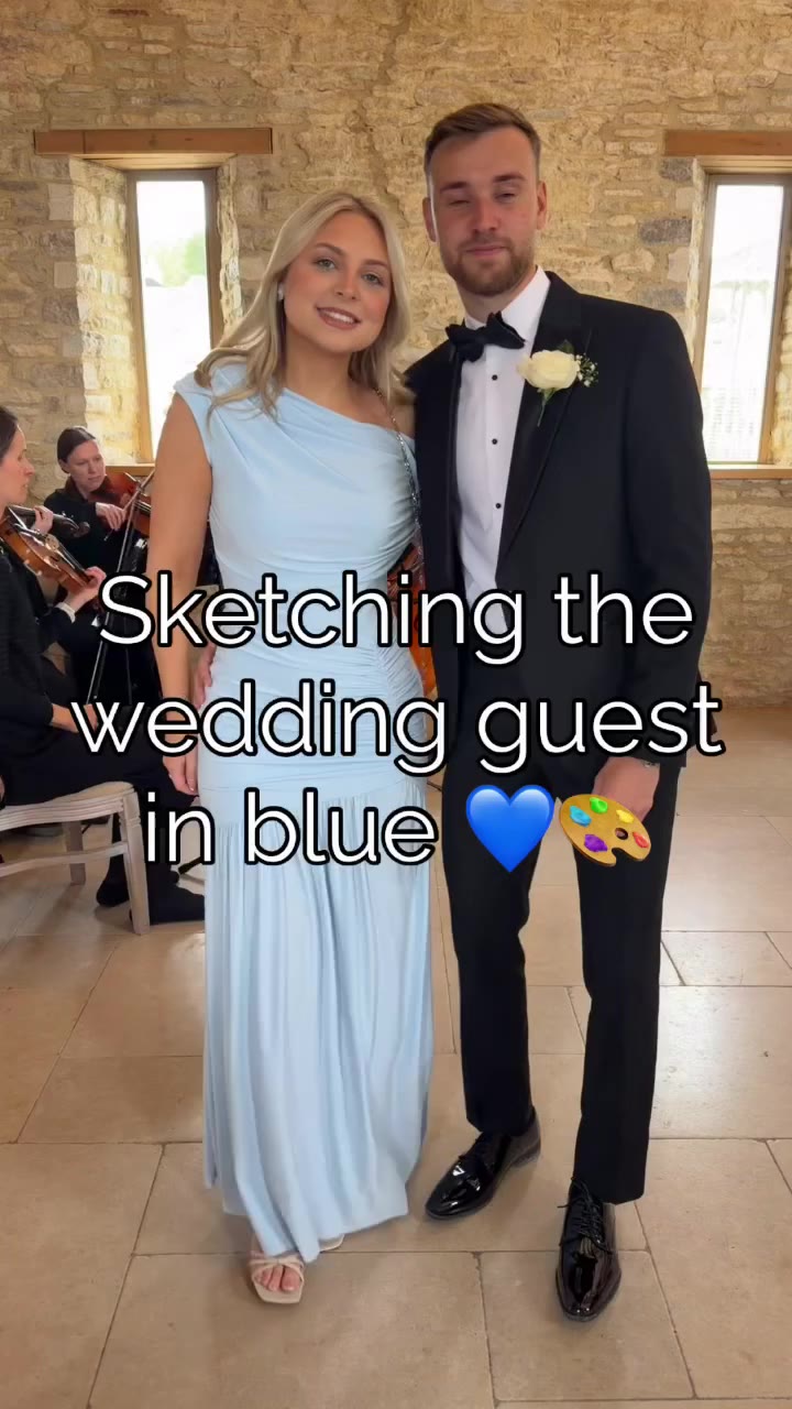 Sketch wedding guest in blue 💙 #liveillustrator