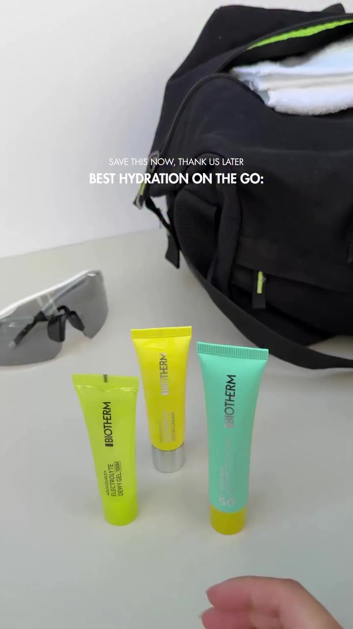 Your ultimate skin-fitness routine on the go! 💧☀️ Where are you taking yours?