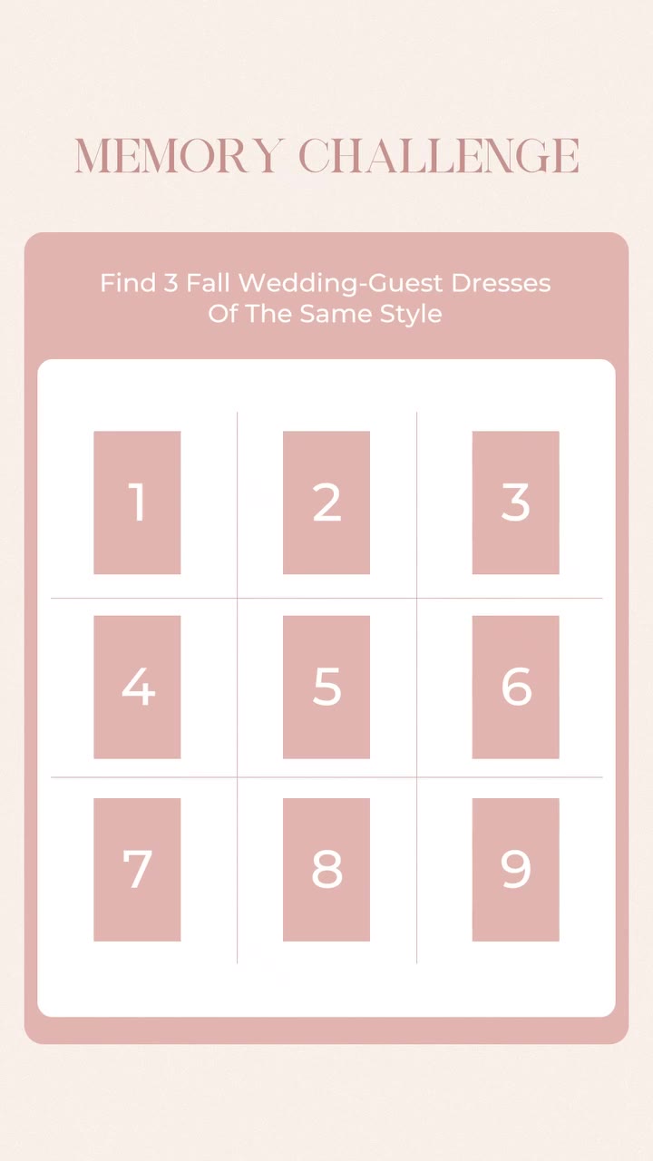 Ready for our memory challenge?✨ Find three identical fall wedding-guest…