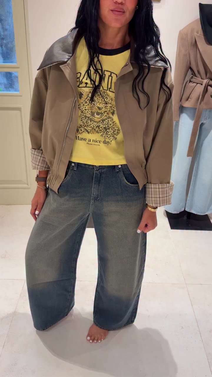 Vague Jeans N12 x Jacket leather collar🖤 @kefi_ioptic_glilot