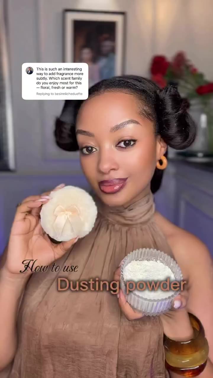 This is how I use my scented dusting powder. I moisturize using my body butter…