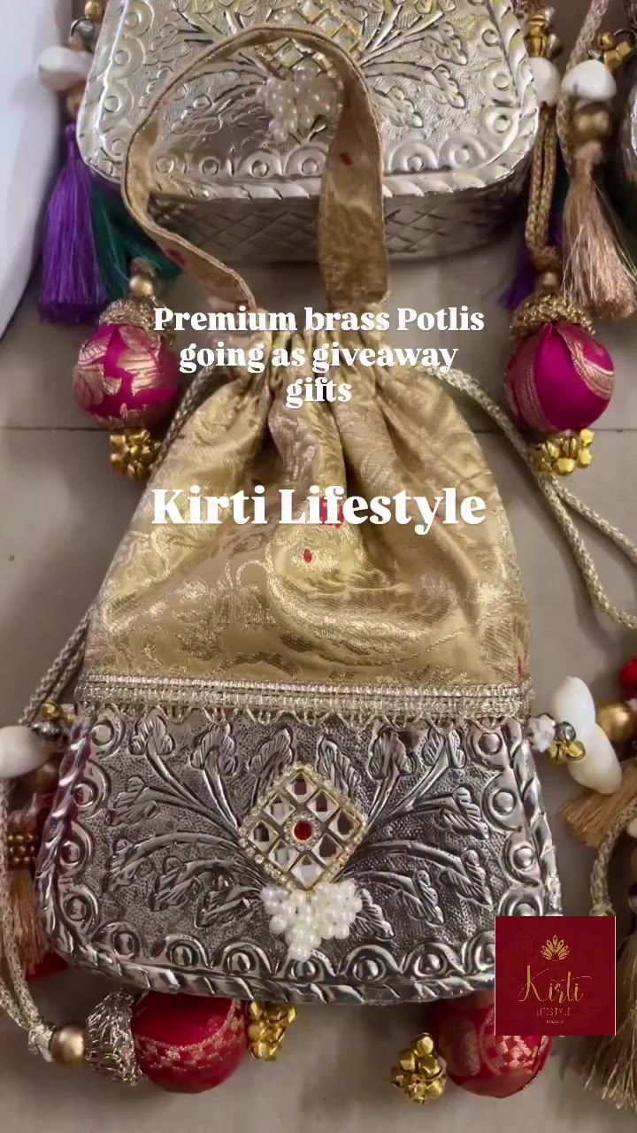 30 premium brass potli clutches, packed and ready to ship for a special…