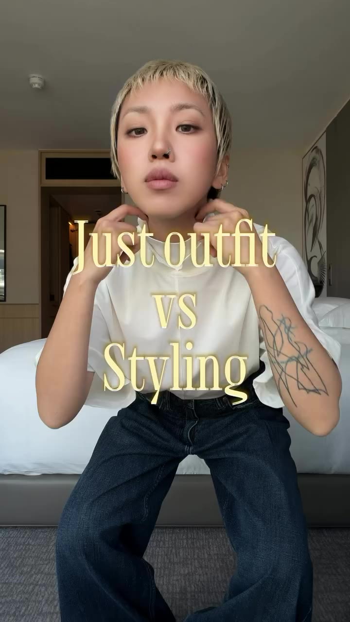 Outfit vs Styling 🎵 클래식하게, 하지만 효율적인 스타일링. 헤드투토 에체넴🫶 Power dressing…