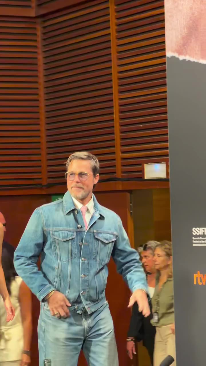 🇪🇸El paso de Brad Pitt por San Sebastián y desata la euforia durante una…