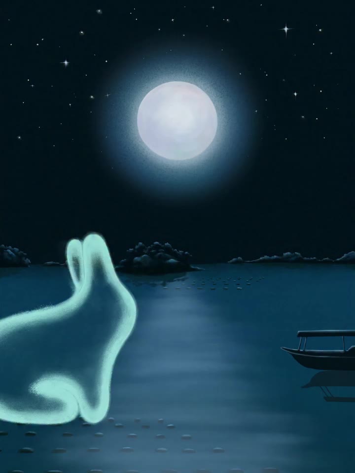 Across Asia, it is believed that the full moon shows a rabbit, balanced in the…