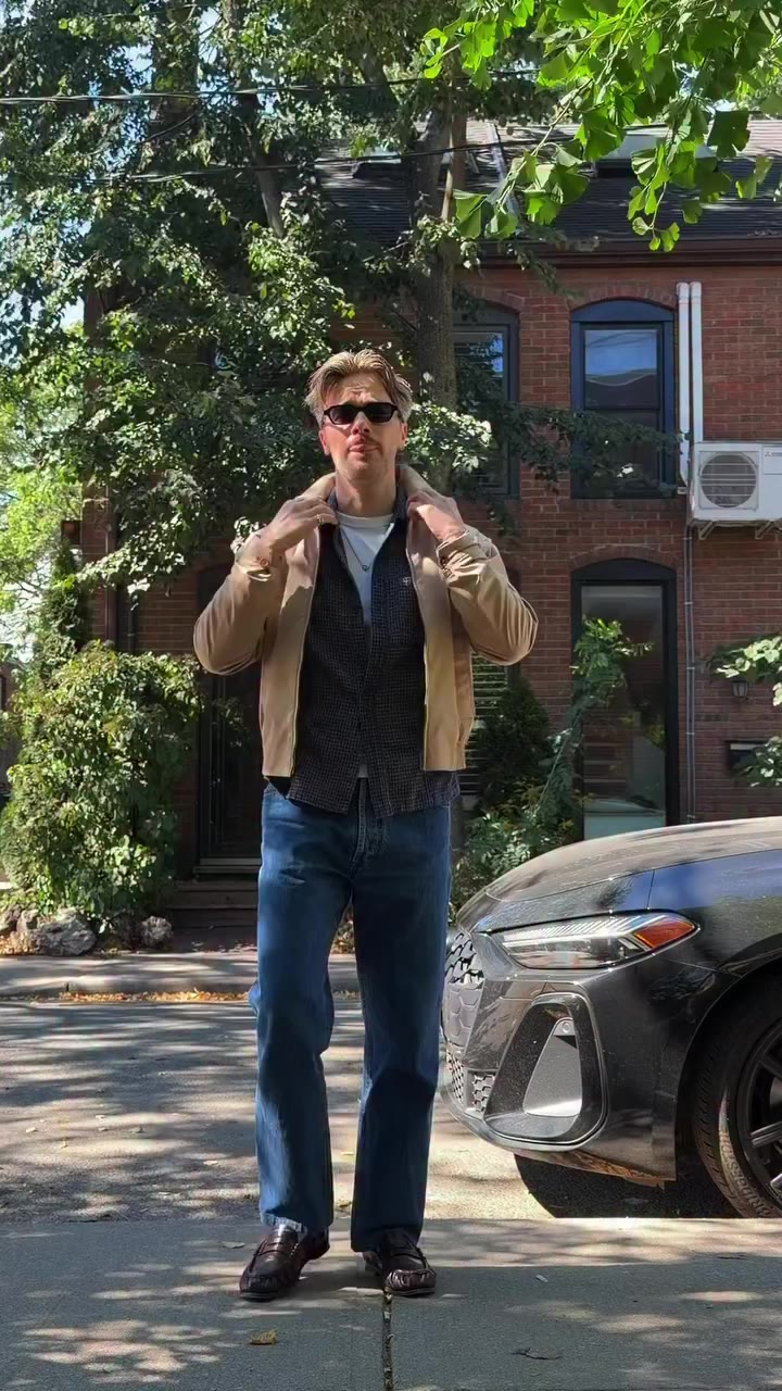 beige bomber @kotn men’s fashion, menswear, fall fashion
