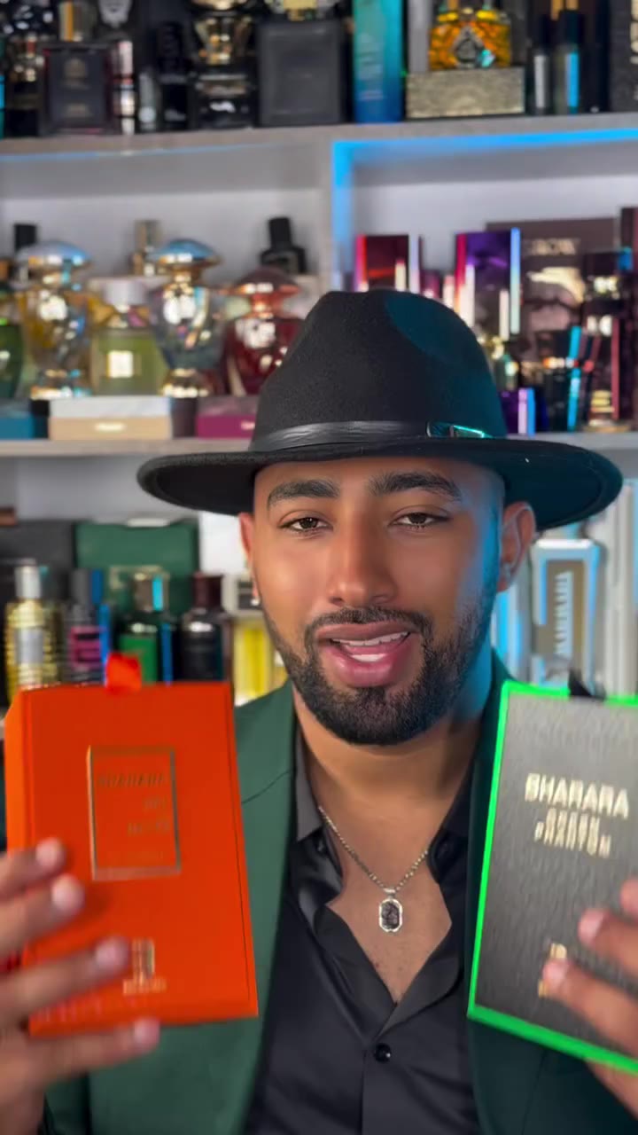 Two fragrances. Two personalities. One statement. ✨ 🍊 Bharara Rey de Reyes …