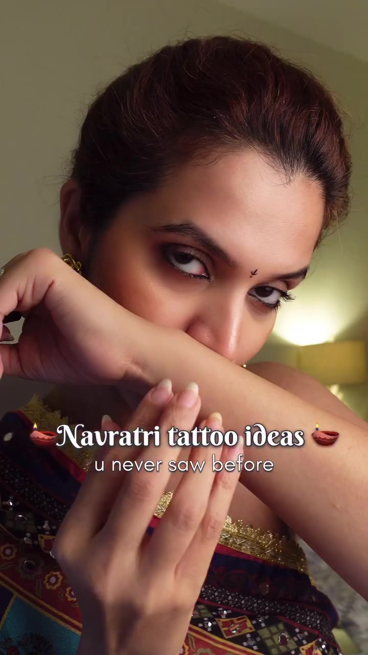 Navratri tattoo ideas u never saw before on internet 🪔🪔 . Navratri makeup …