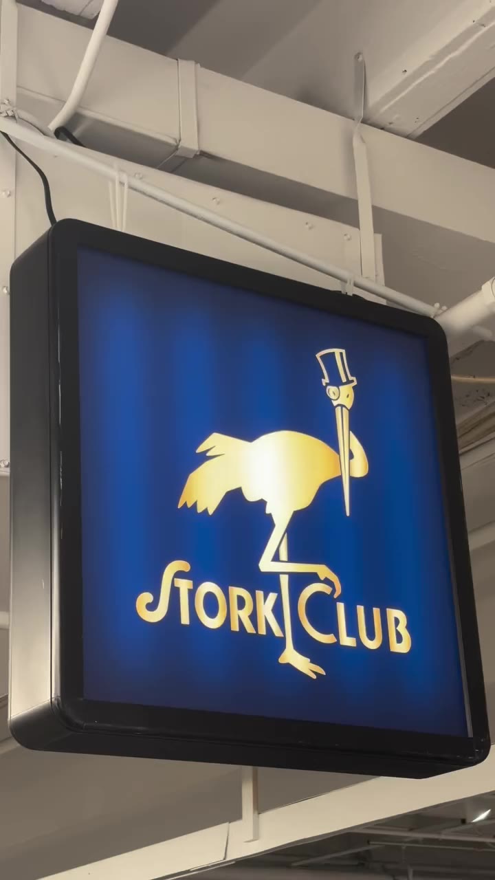 Set up for Christmas at The Stork Club Soirée is in full swing! Chandeliers…