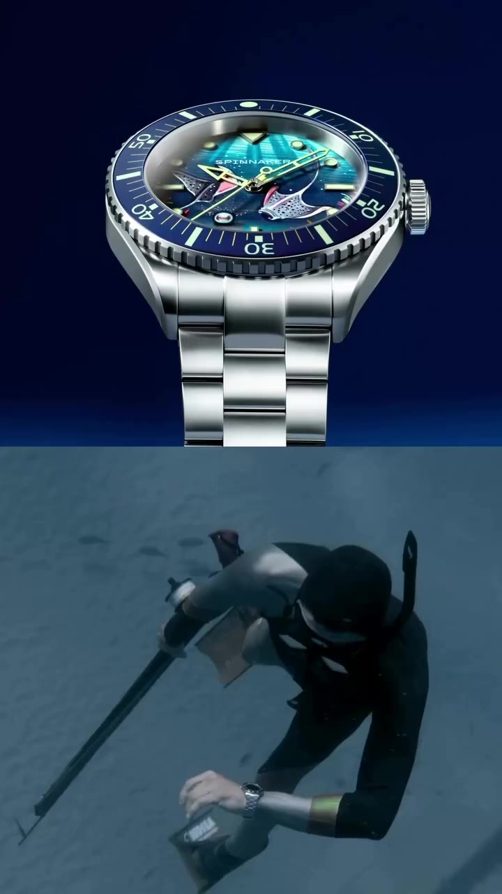 Two manta rays gliding across your wrist 🌊⌚ Shop the Spence 300 Automatic…