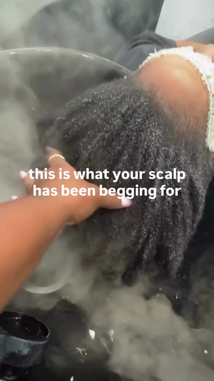 most people never treat their scalp… steam = deeper absorption + a full scalp…