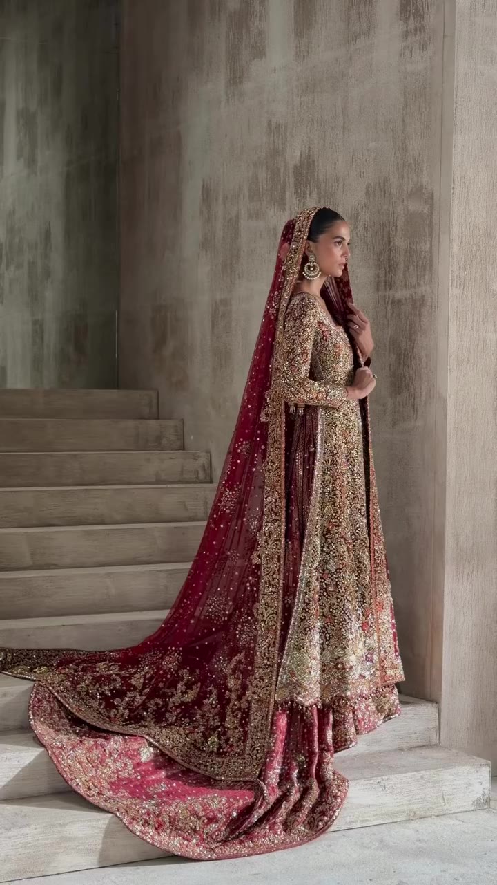 Pomegranate Red @tenadurrani #tdpomegranatered #BridalCouture…