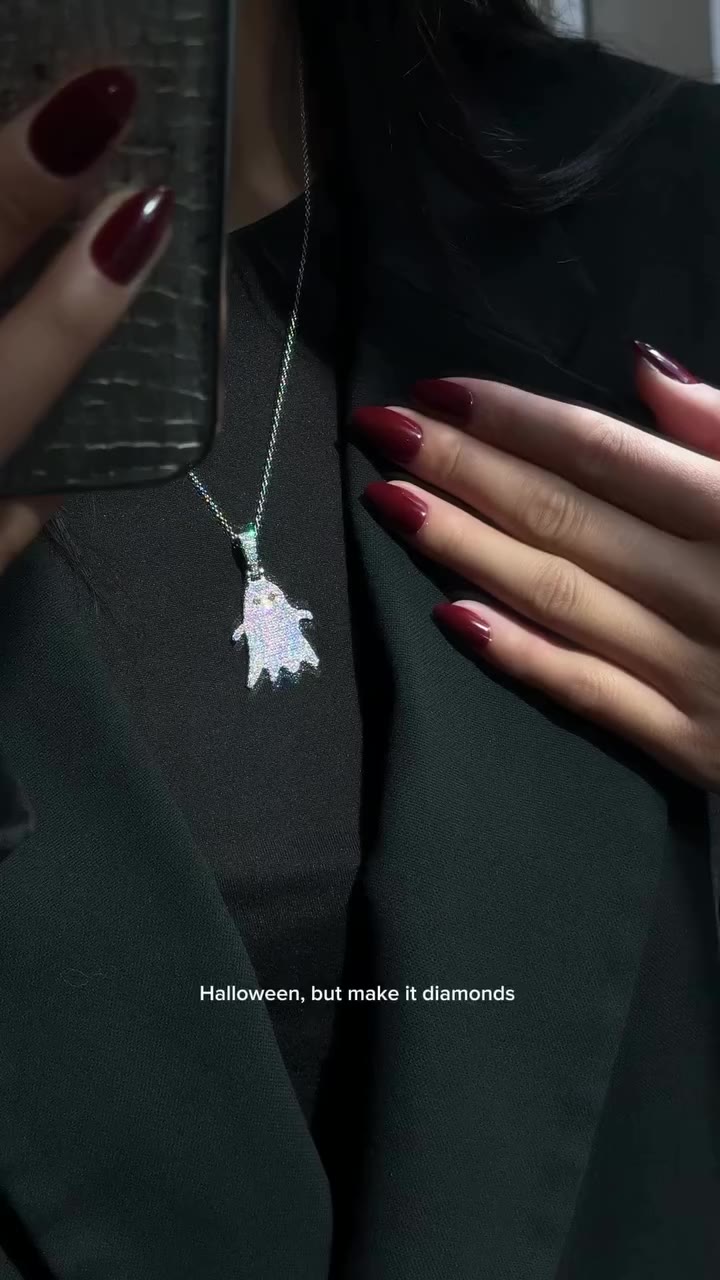 Halloween, but make it diamonds. 🎃✨ Shop the Halloween necklace at Luvansh…