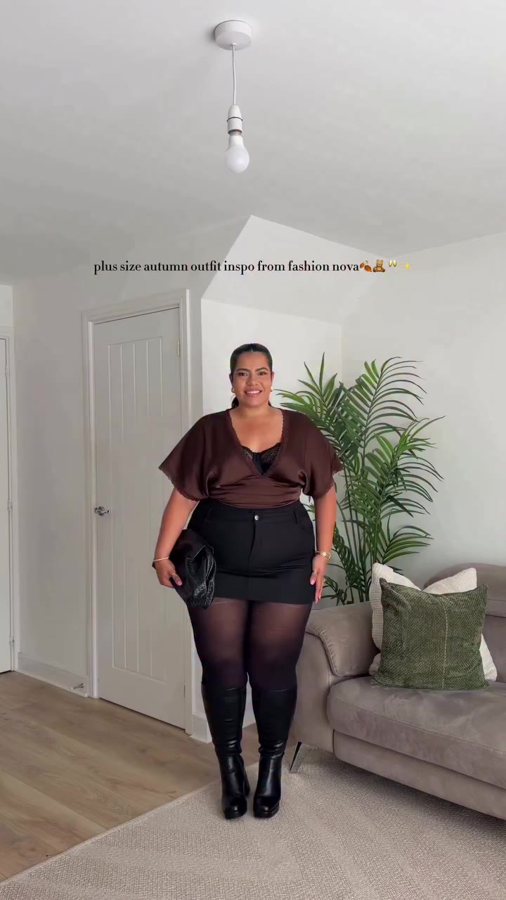plus size autumn outfit inspo from @fashionnovacurve 🍂🧸🥂✨ad outfit details…