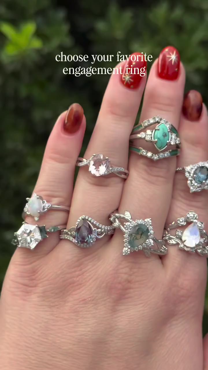 pick an engagement ring: white gold edition 💍🍴 unique engagement ring • 14k…