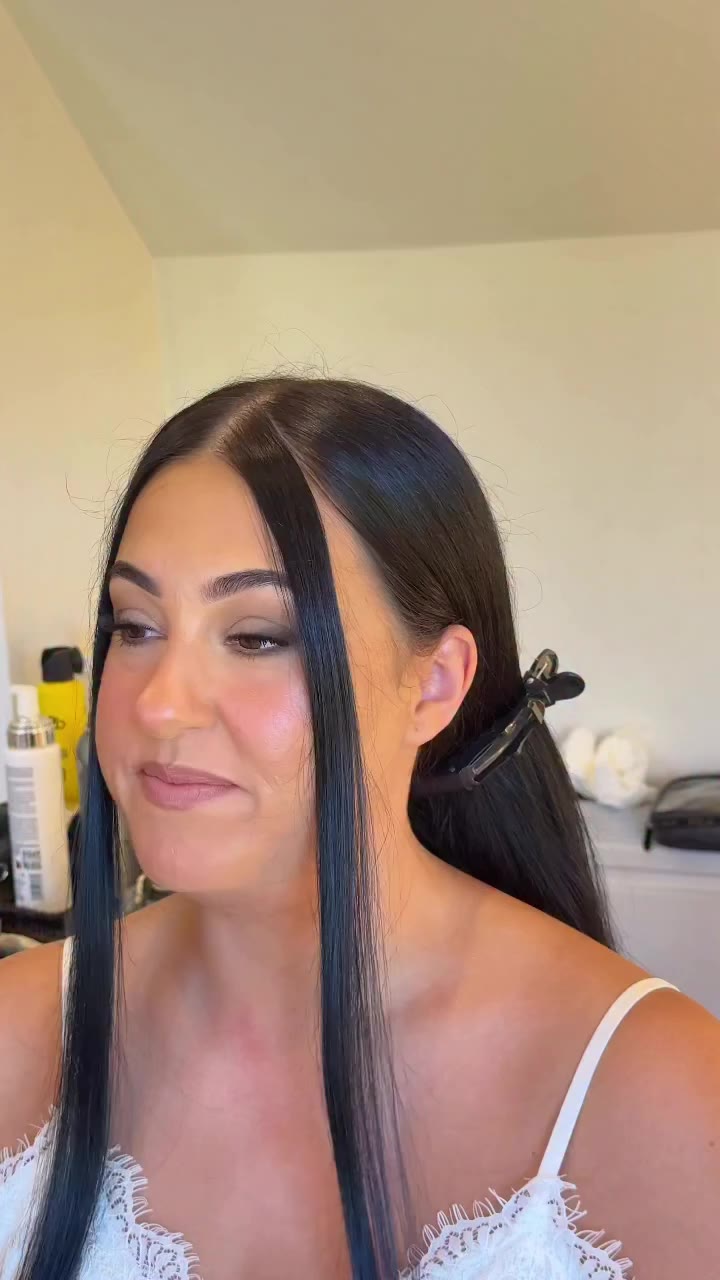 10/10 bridesmaid thank you for letting me cut your front bangs! Divine makeup…