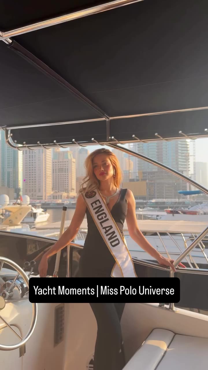 Yacht Sunset moments with Miss Polo Universe 📍 Dubai Harbour Marina. Thank…