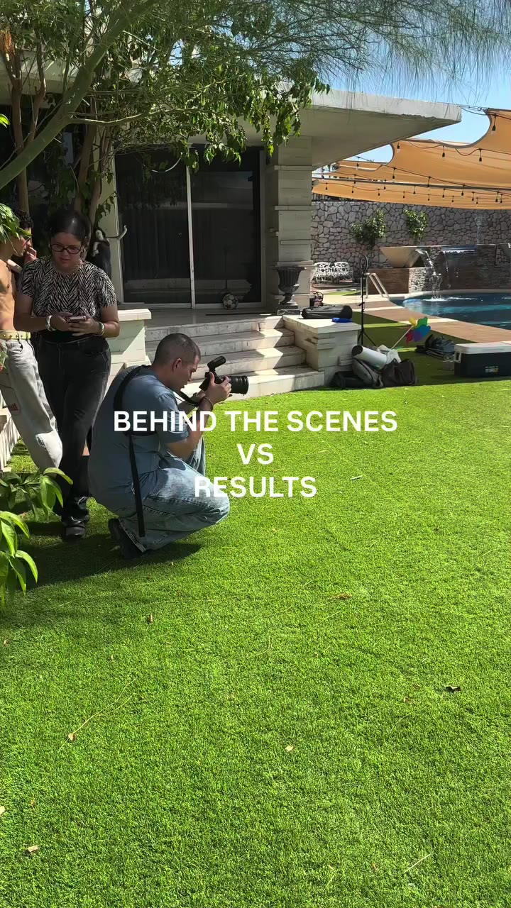 Backyard, a pool & a full team vision. 🍉✨ Behind the scenes vs. the final…
