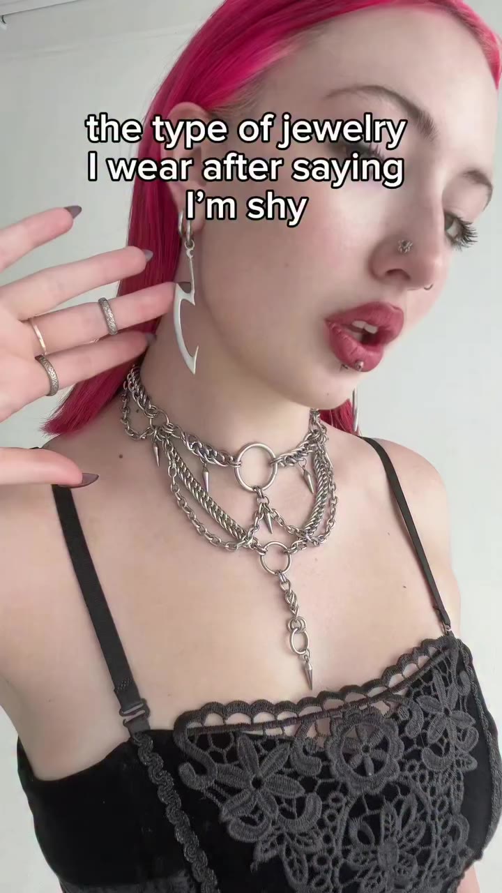 Always have to have a little bit of edge ⛓️🖤 #altjewelry #shygirl #altfashion…