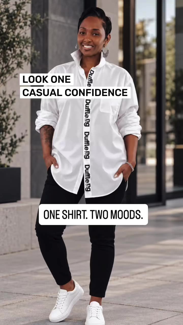 One shirt… but definitely not just one look. 🤍 Dress it up. Keep it casual…
