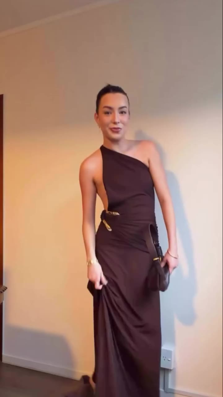 Our beautiful customer wearing the Gaia Gown by Ance Gria 🤎 Do we need this…
