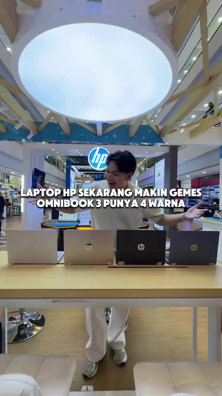 HP lagi bikin gebrakan nih 👀 OmniBook 3 hadir dengan 4 pilihan warna gemes…