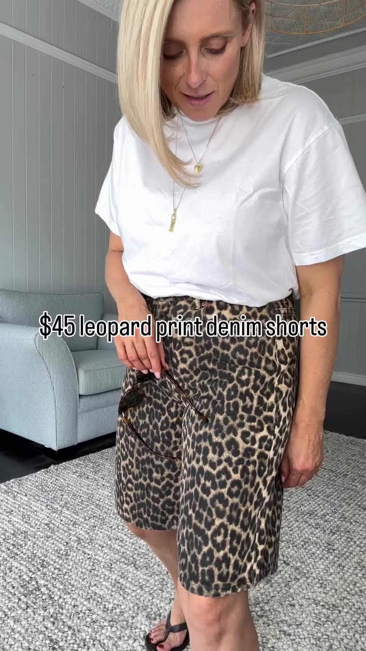 I thought I could link these $45 leopard print denim shorts for you - but…